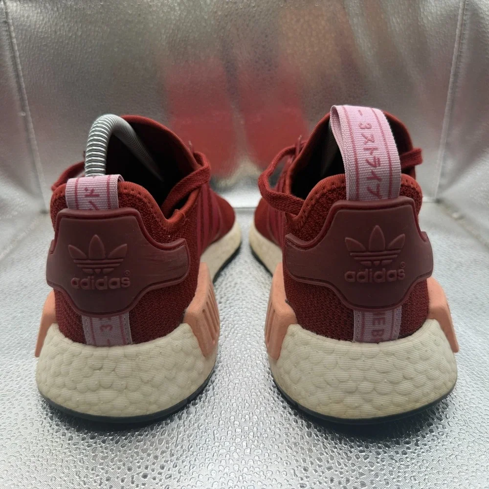 Size 7 Adidas NMD‎ R1 Womens Burgundy Red Comfort Running Sneakers B37646